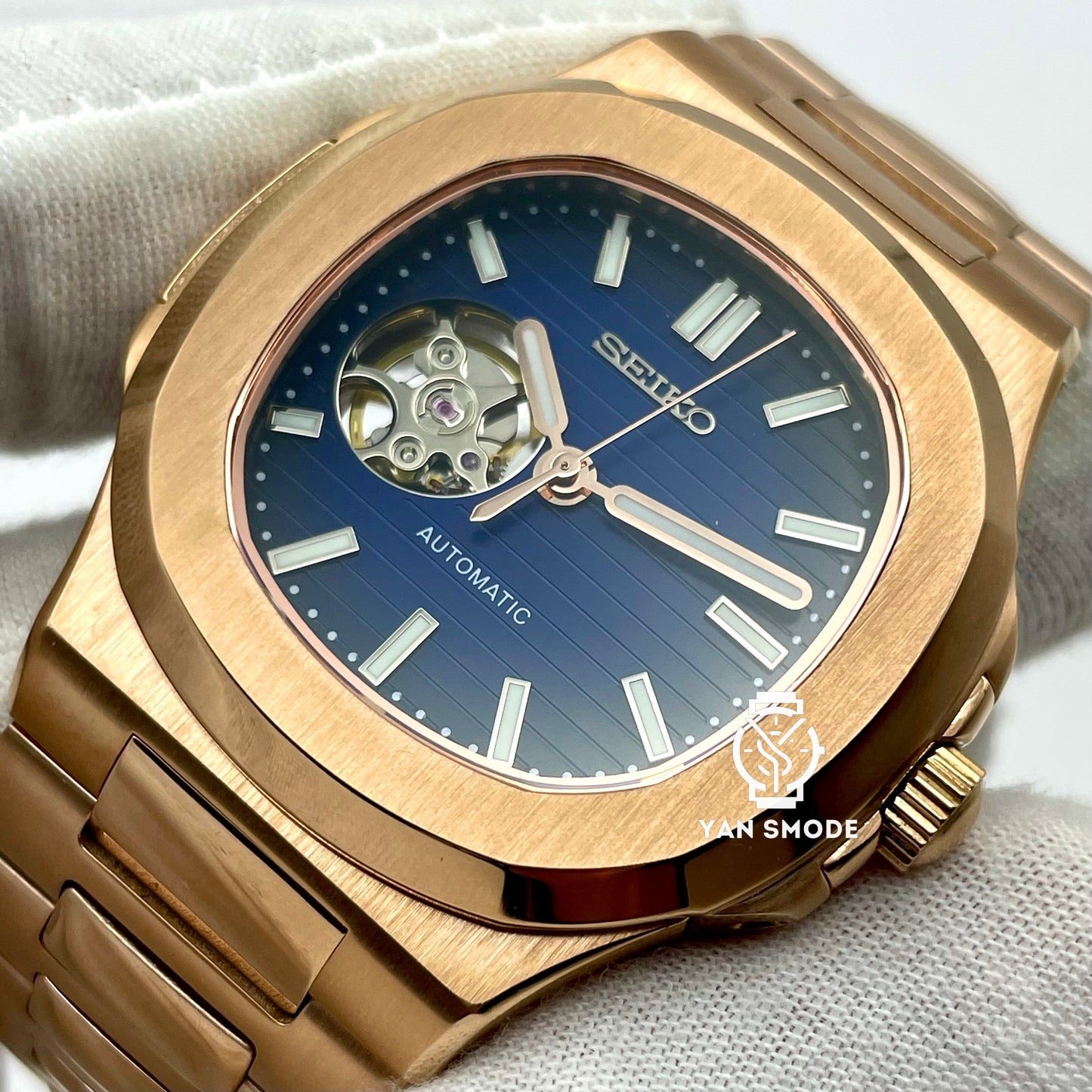 Nautilus Or Rose Bleu Nuit Ouverte