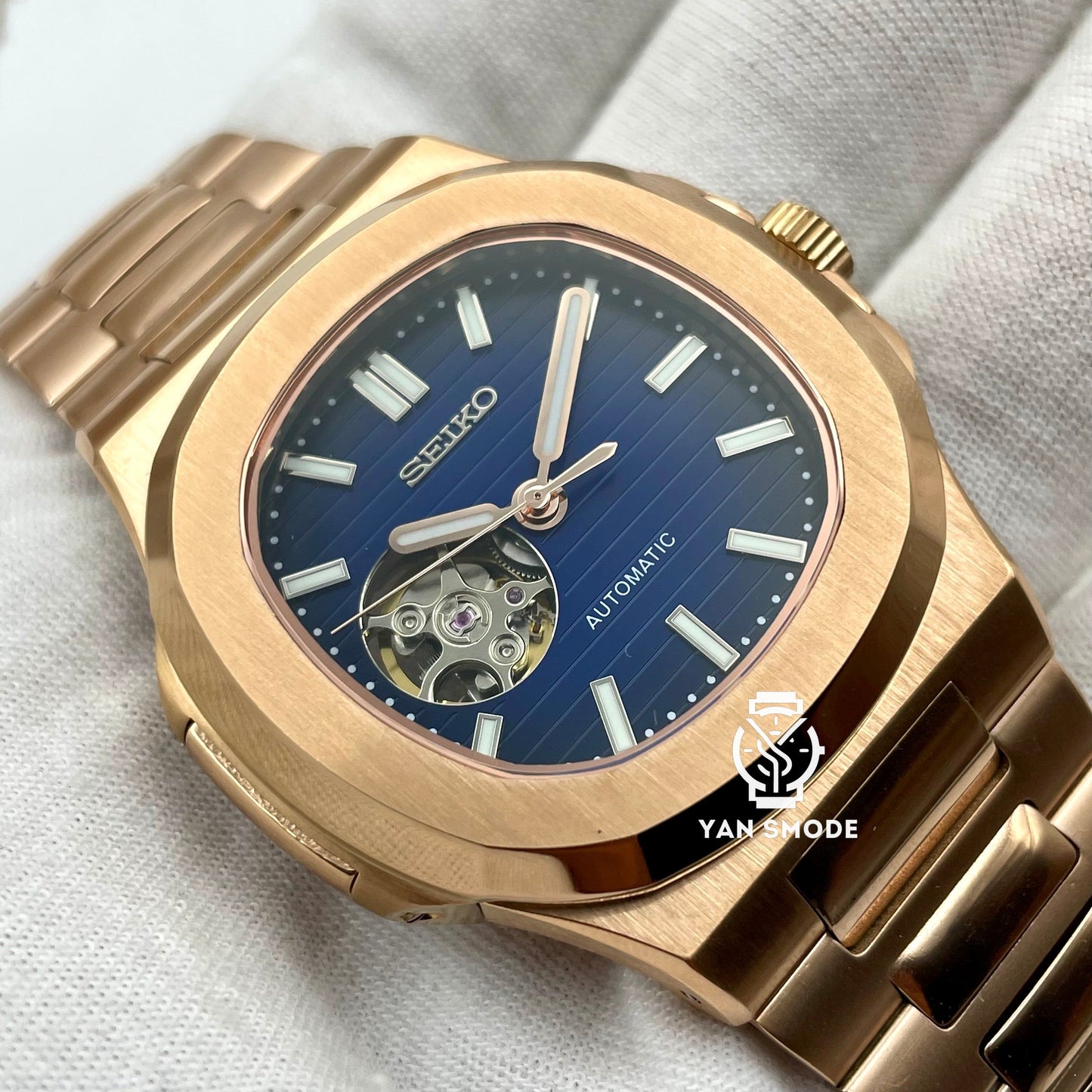 Nautilus Or Rose Bleu Nuit Ouverte