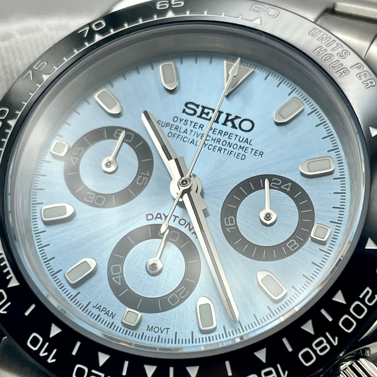 Seiko Mod Daytona Bleu Clair