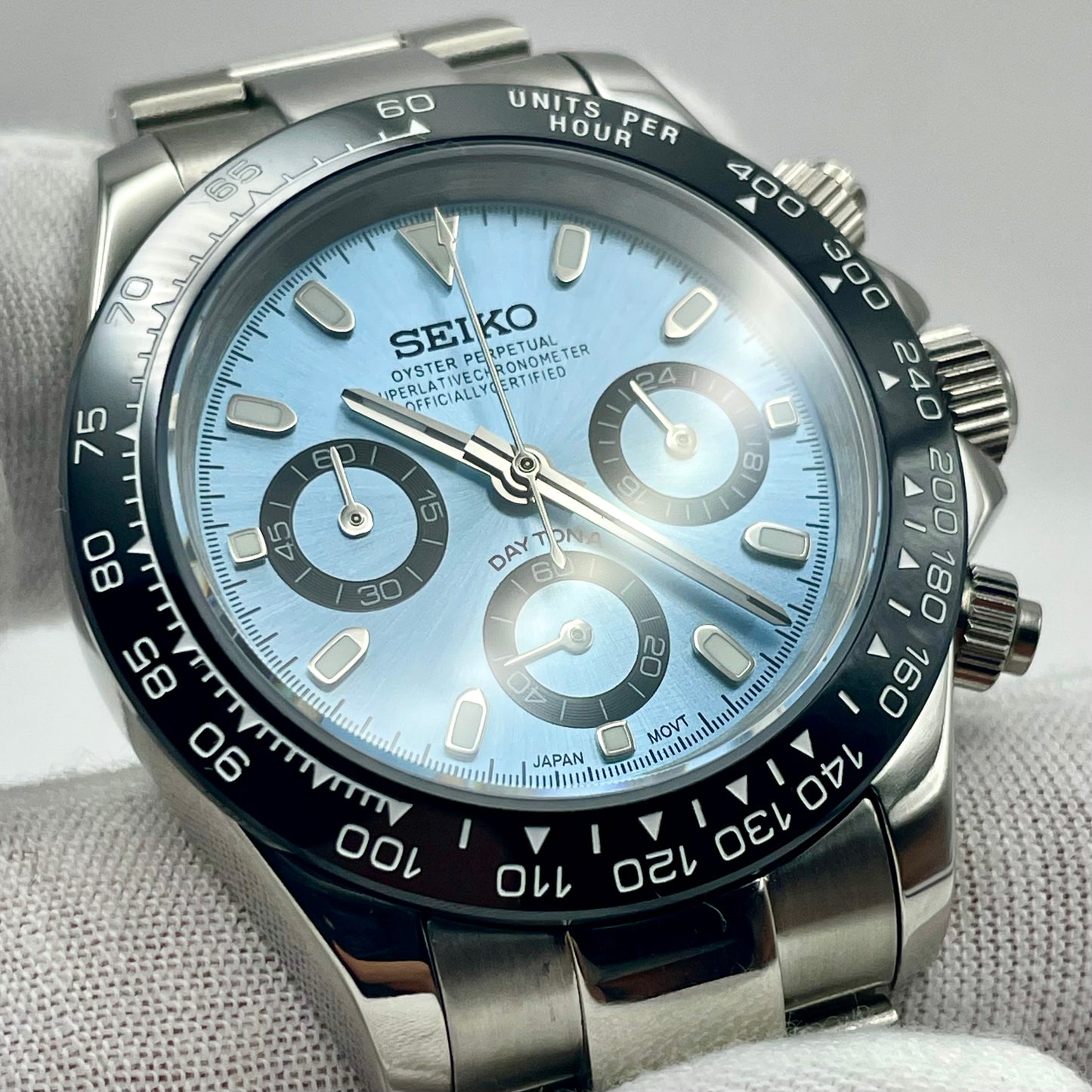 Seiko Mod Daytona Bleu Clair