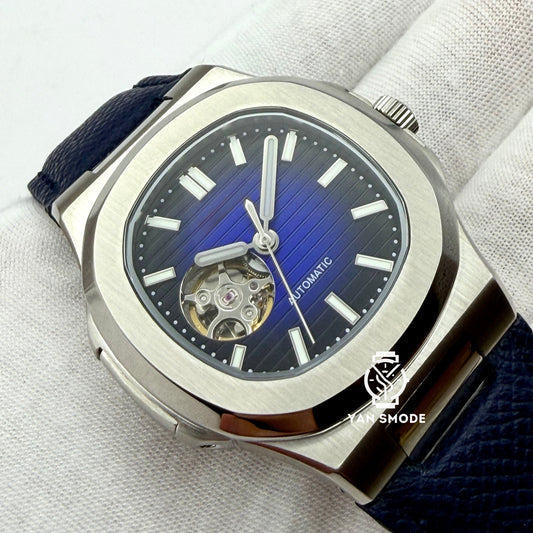 Nauris Bleu Nuit Ouverte Cuir Bleu