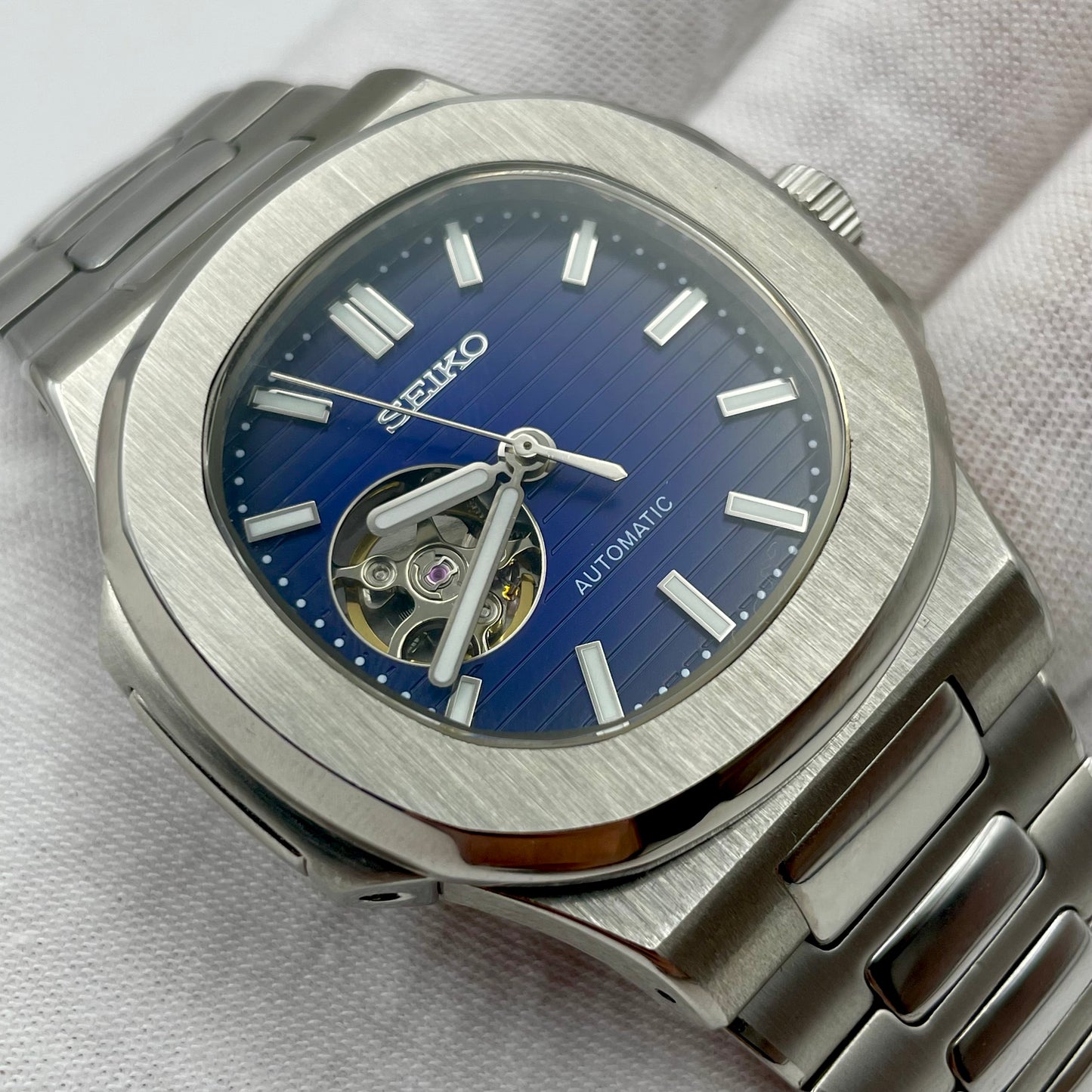 SeikoMod Nautilus Bleu Nuit Ouverte - Yan Smode