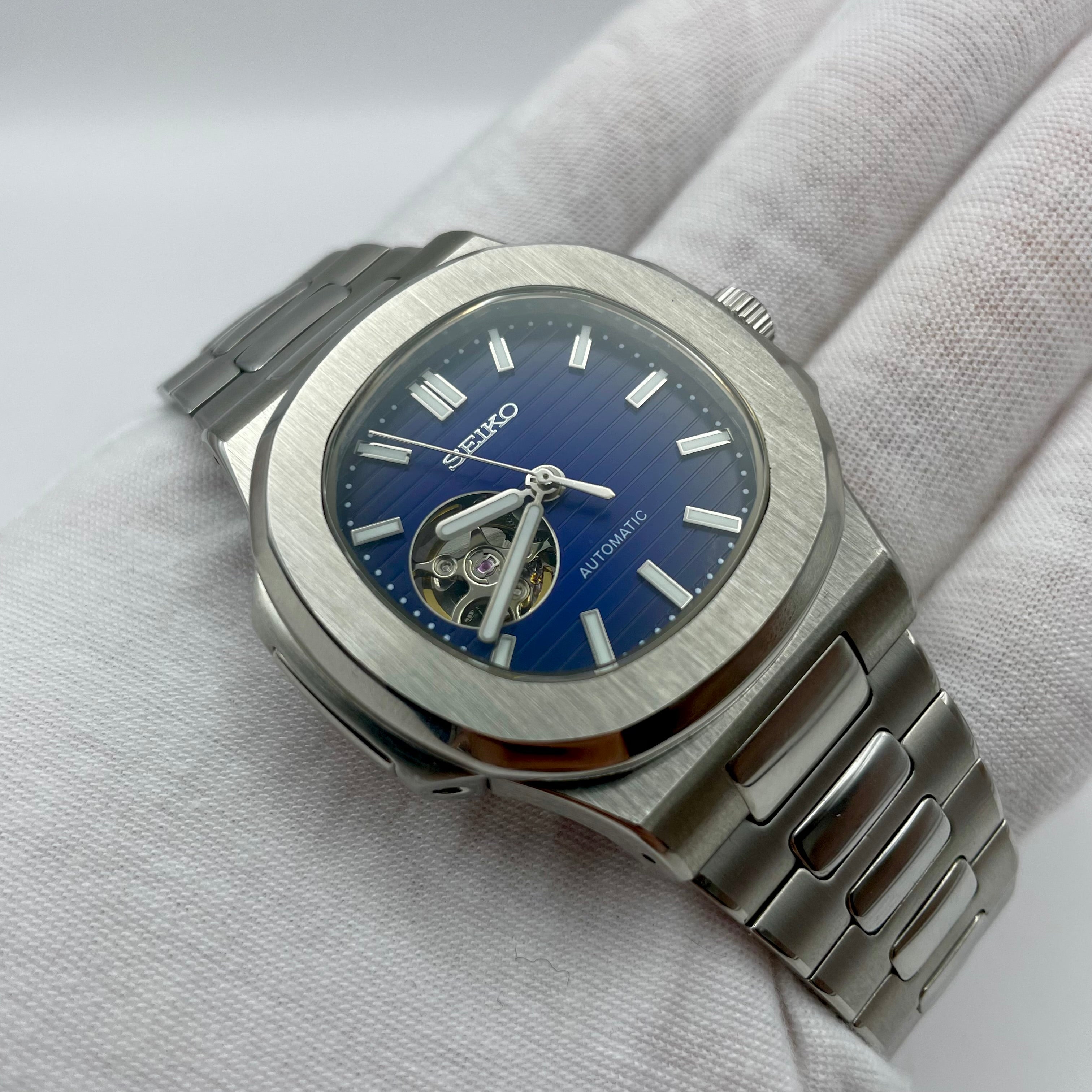 SeikoMod Nautilus Bleu Nuit Ouverte - Yan Smode