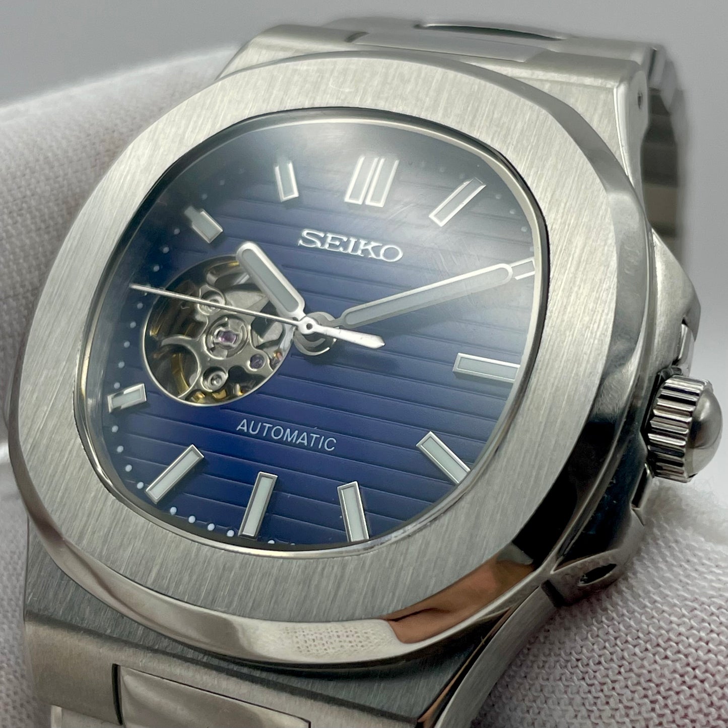 SeikoMod Nautilus Bleu Nuit Ouverte - Yan Smode