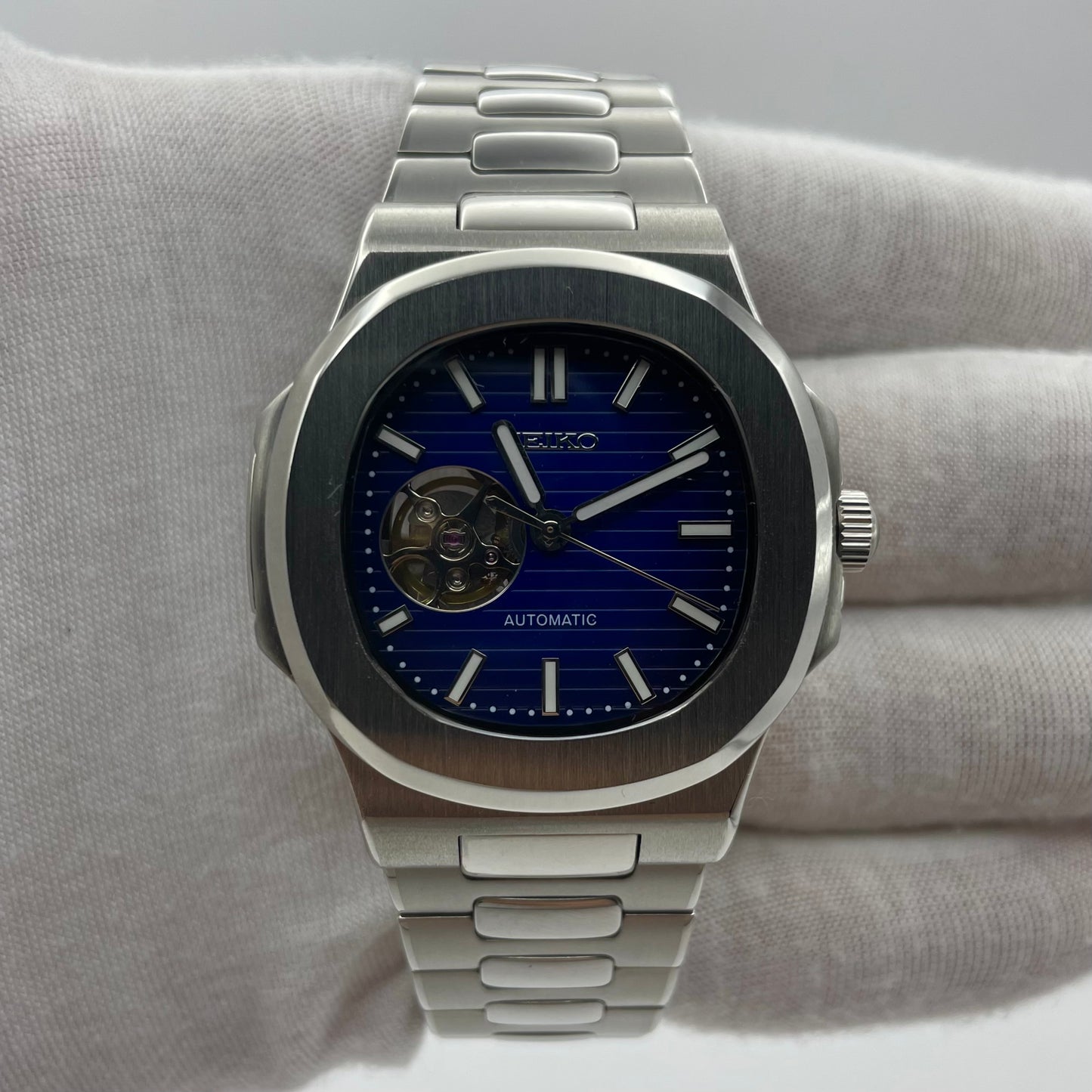 SeikoMod Nautilus Bleu Nuit Ouverte - Yan Smode