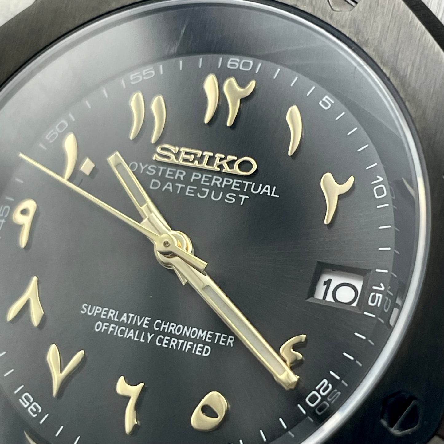 SeikoMod Royal Oak Noire Arabic Dial Dorée - Yan Smode