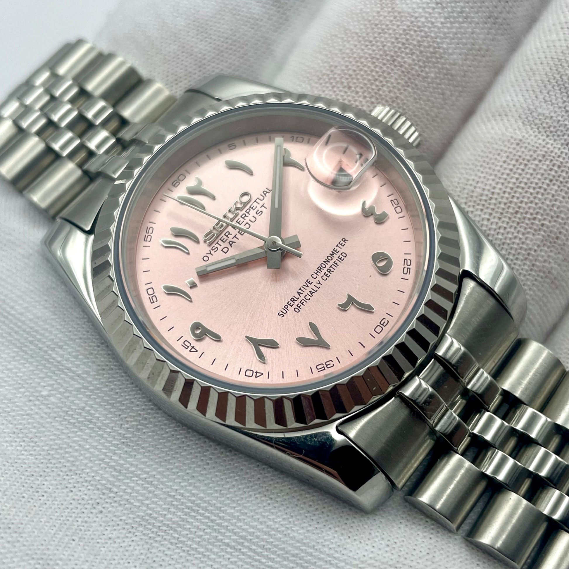 SeikoMod DateJust Arabic Dial Rose - Yan Smode