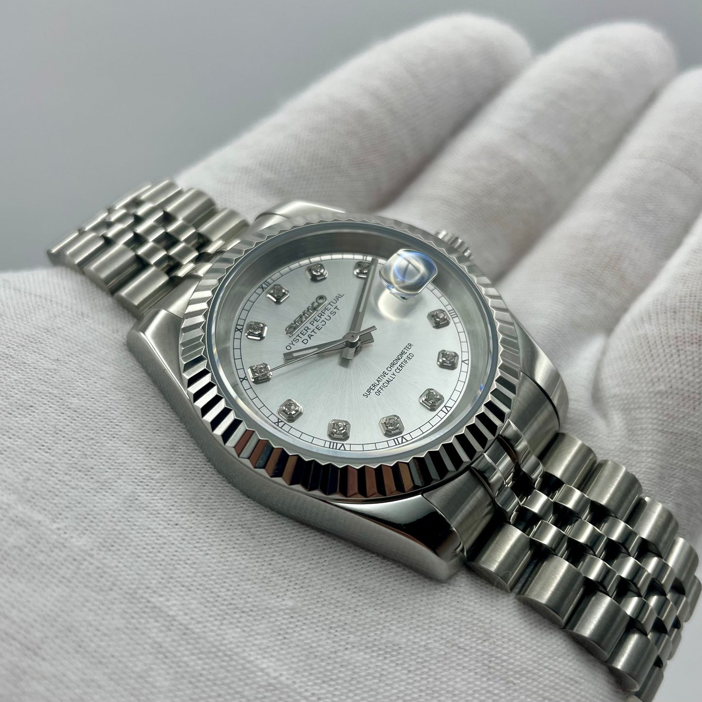 SeikoMod DateJust Grise Orné de Diamant - Yan Smode