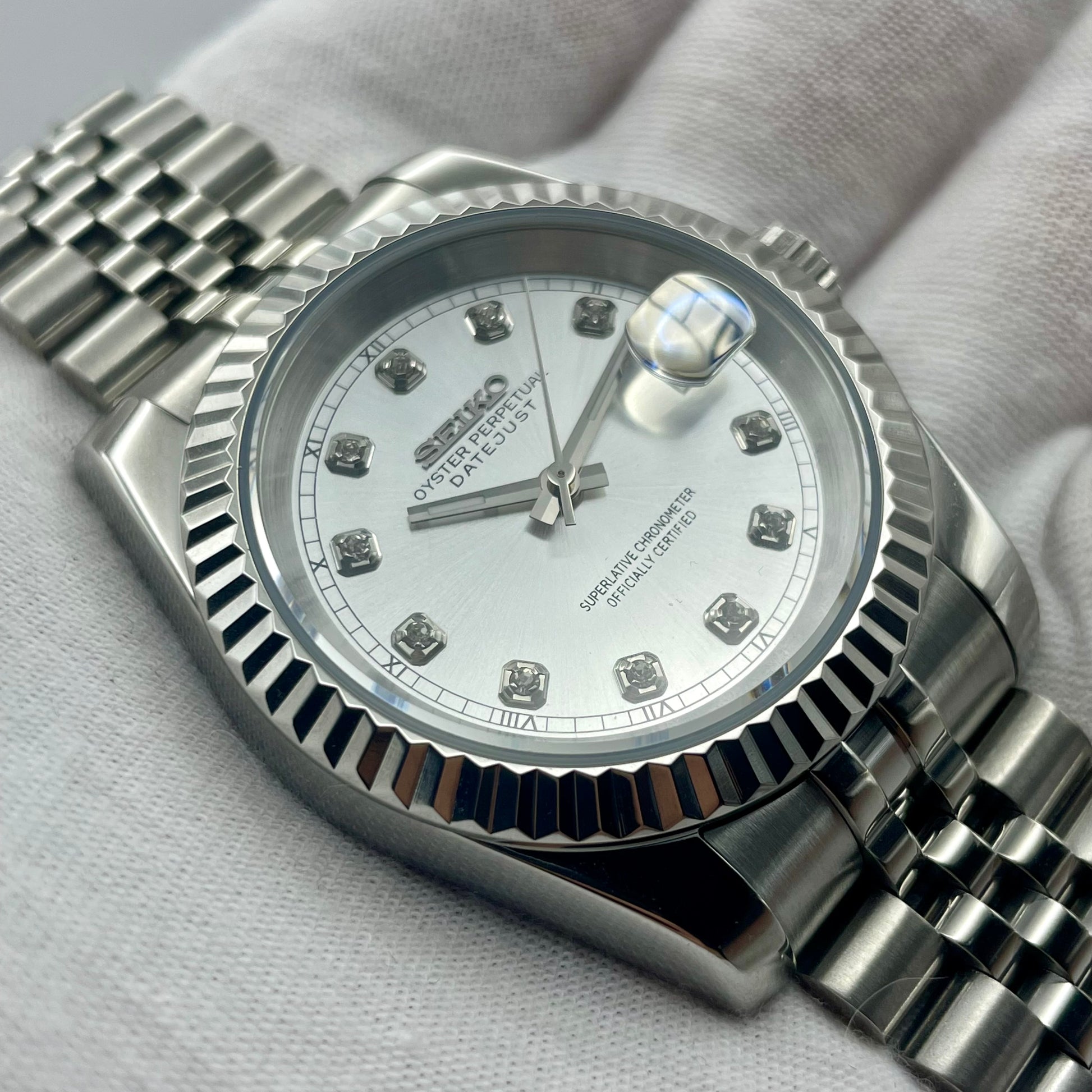 SeikoMod DateJust Grise Orné de Diamant - Yan Smode