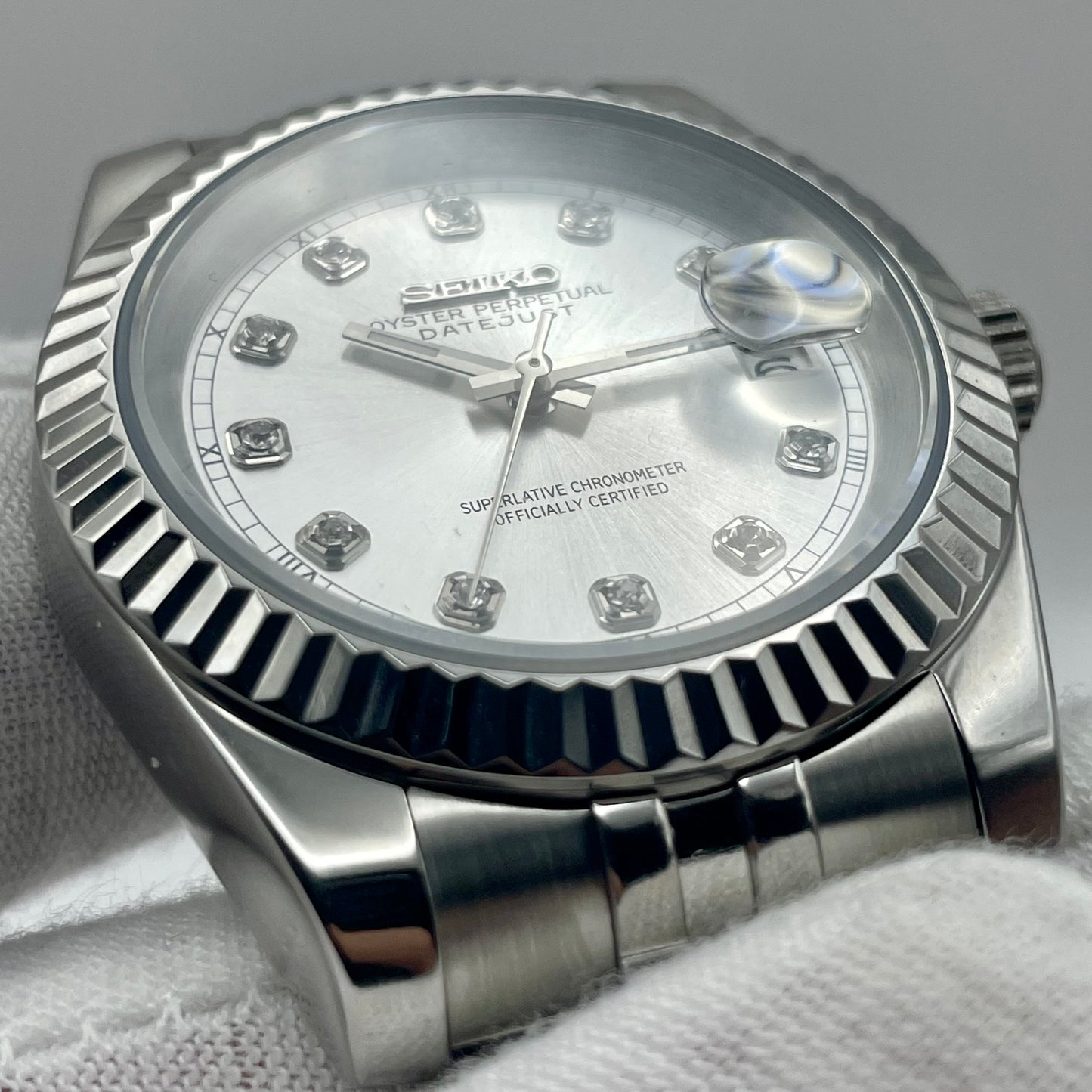 SeikoMod DateJust Grise Orné de Diamant - Yan Smode