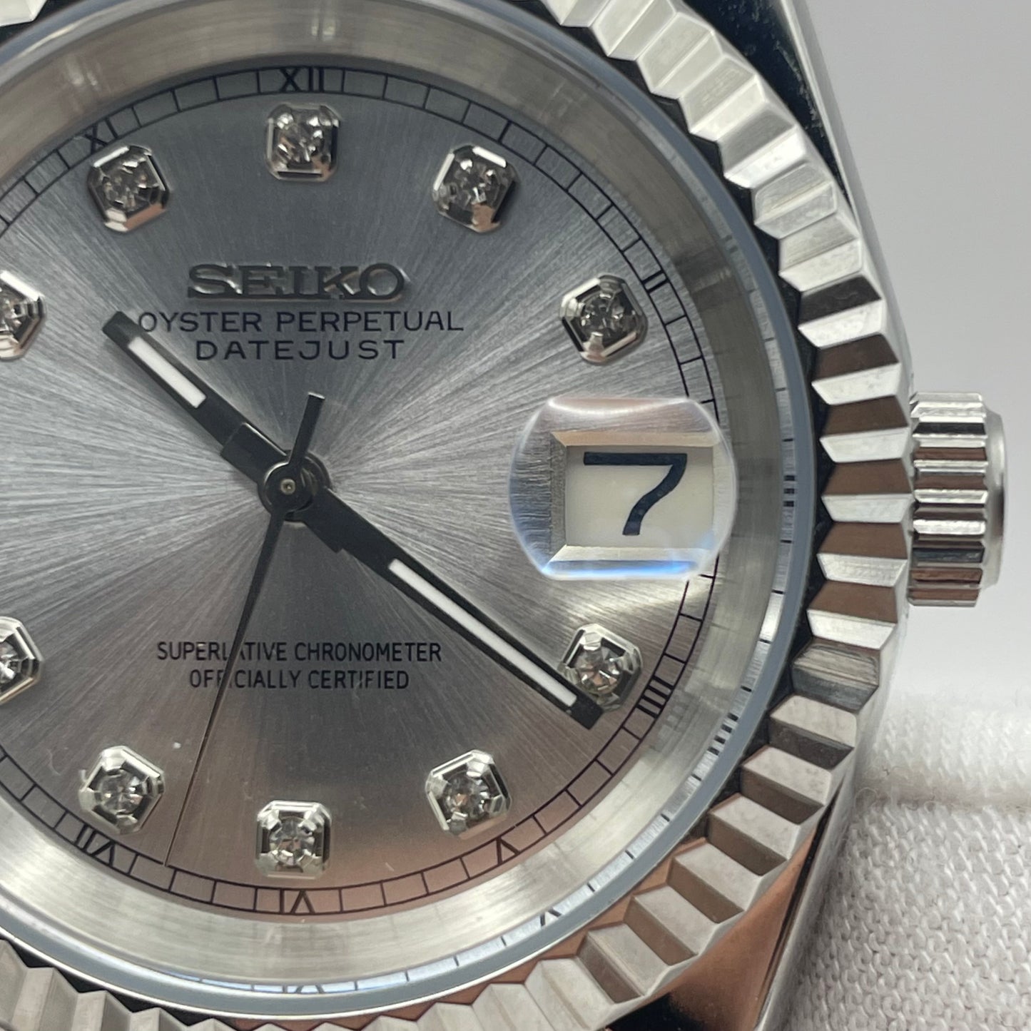 SeikoMod DateJust Grise Orné de Diamant - Yan Smode