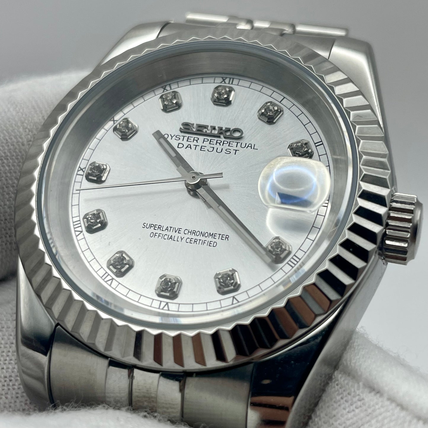 SeikoMod DateJust Grise Orné de Diamant - Yan Smode