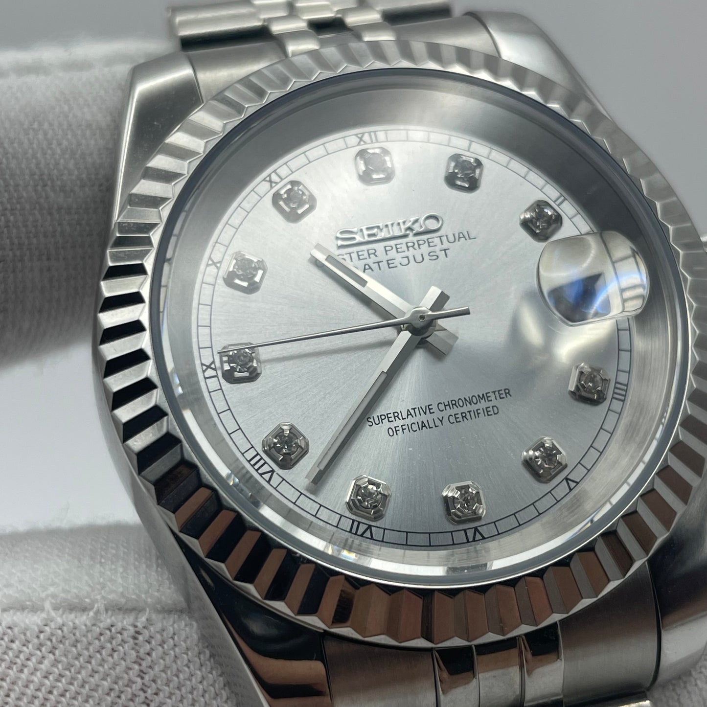 SeikoMod DateJust Grise Orné de Diamant - Yan Smode