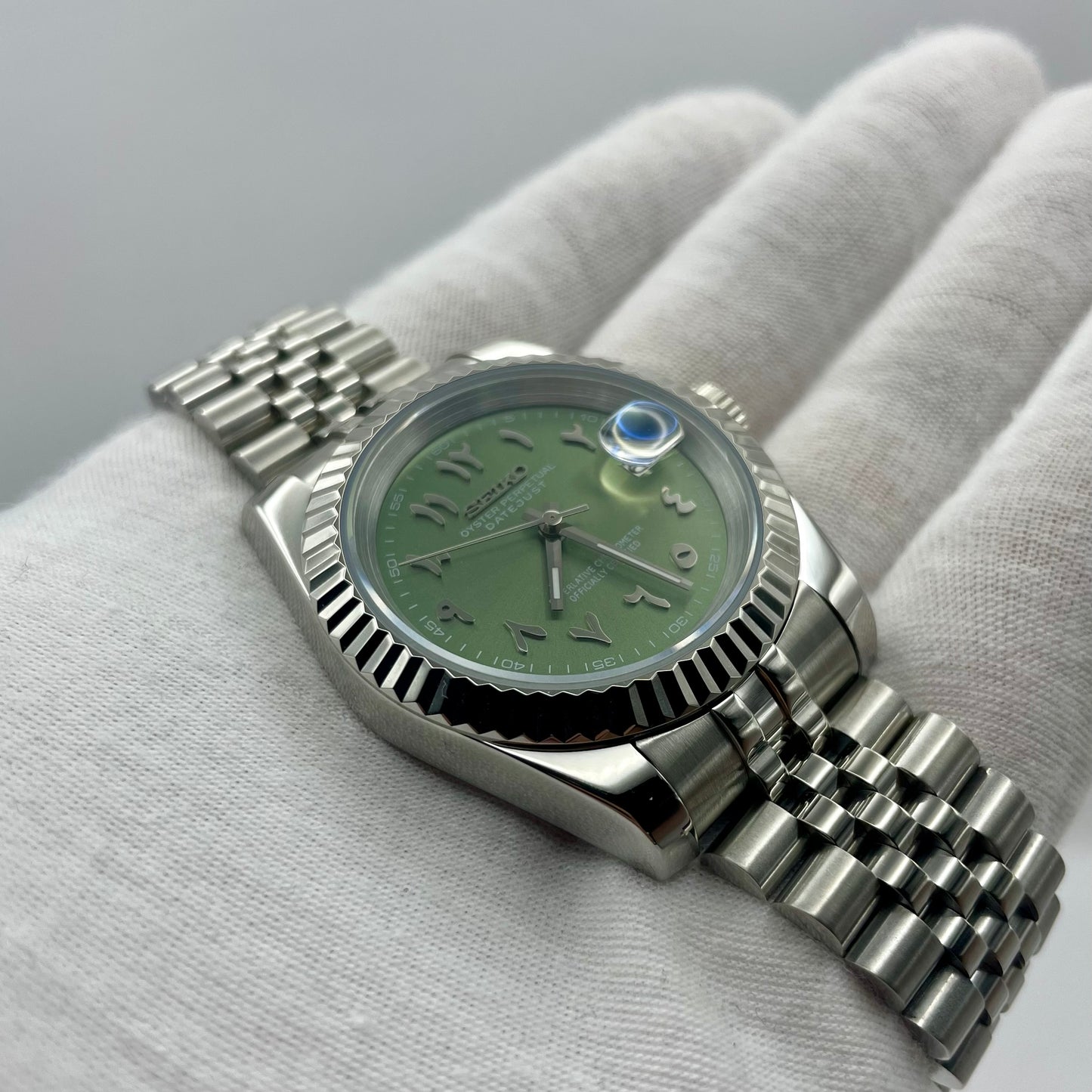 SeikoMod DateJust Arabic Dial Verte Kaki - Yan Smode