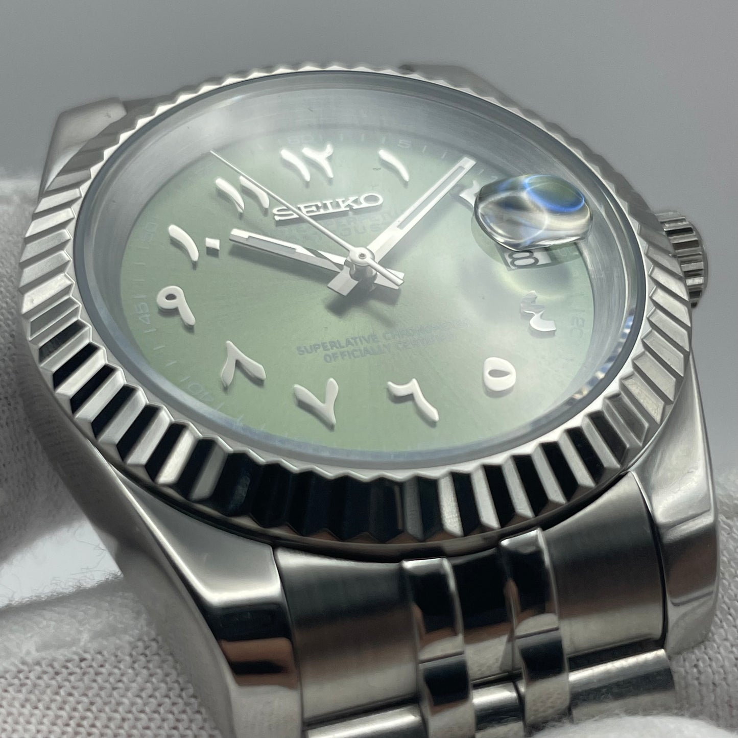 SeikoMod DateJust Arabic Dial Verte Kaki - Yan Smode