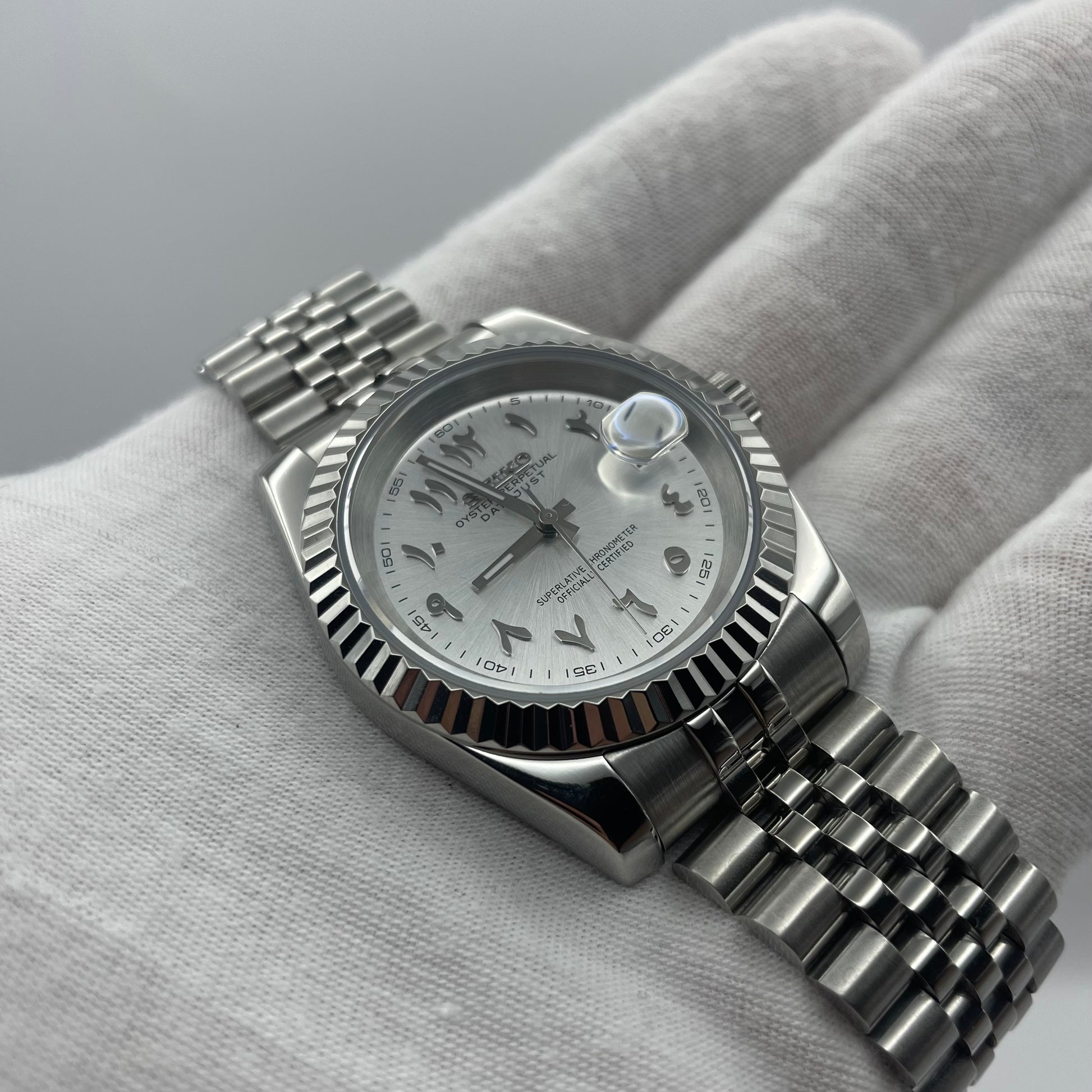 SeikoMod DateJust Arabic Dial Grise - Yan Smode