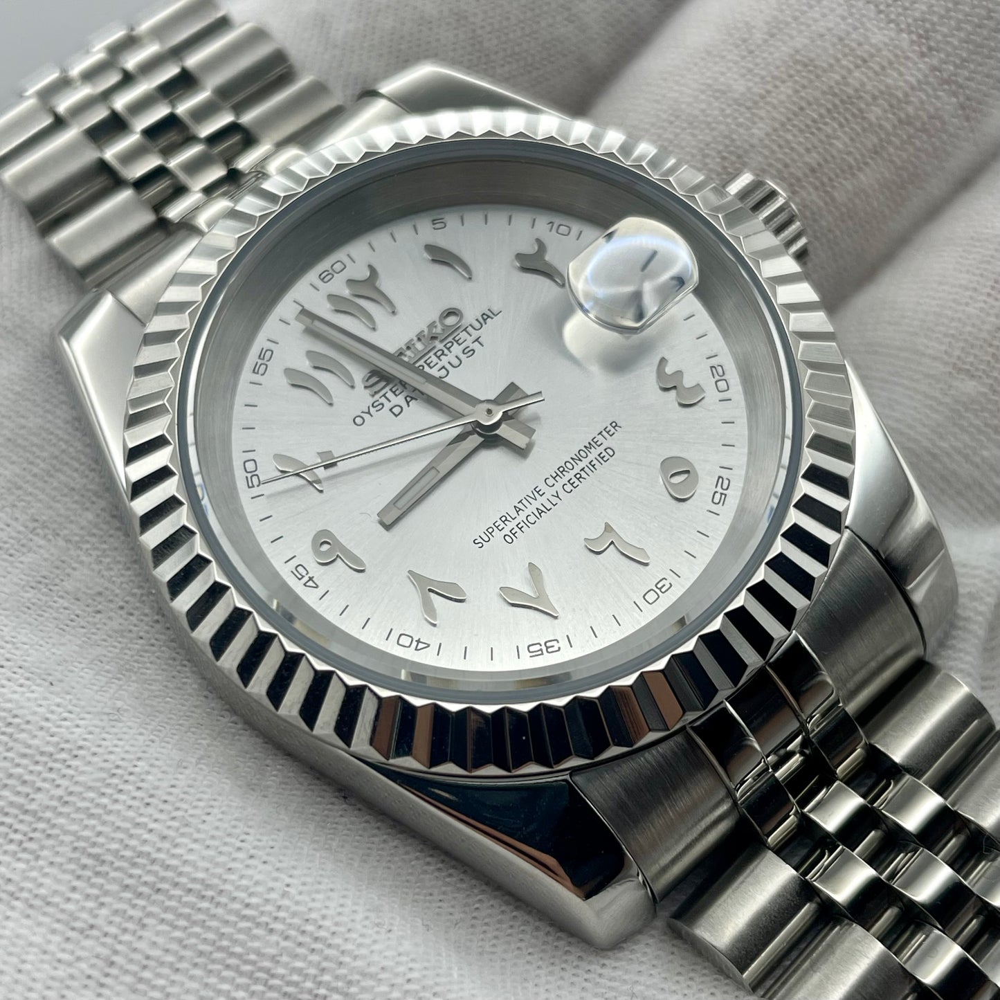 SeikoMod DateJust Arabic Dial Grise - Yan Smode