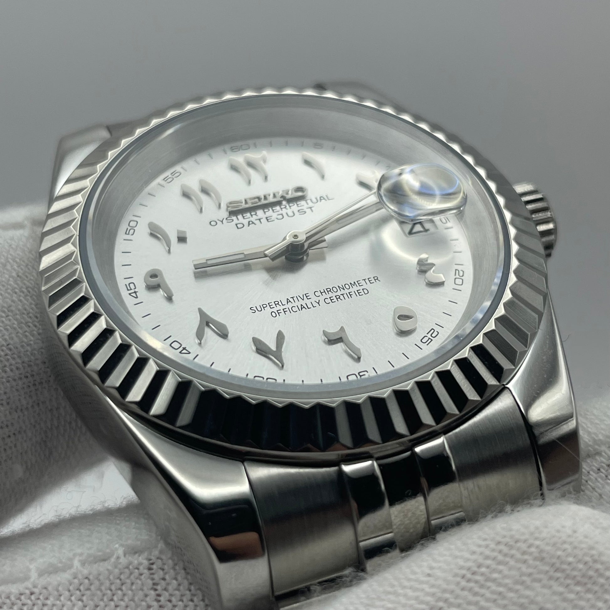 SeikoMod DateJust Arabic Dial Grise - Yan Smode