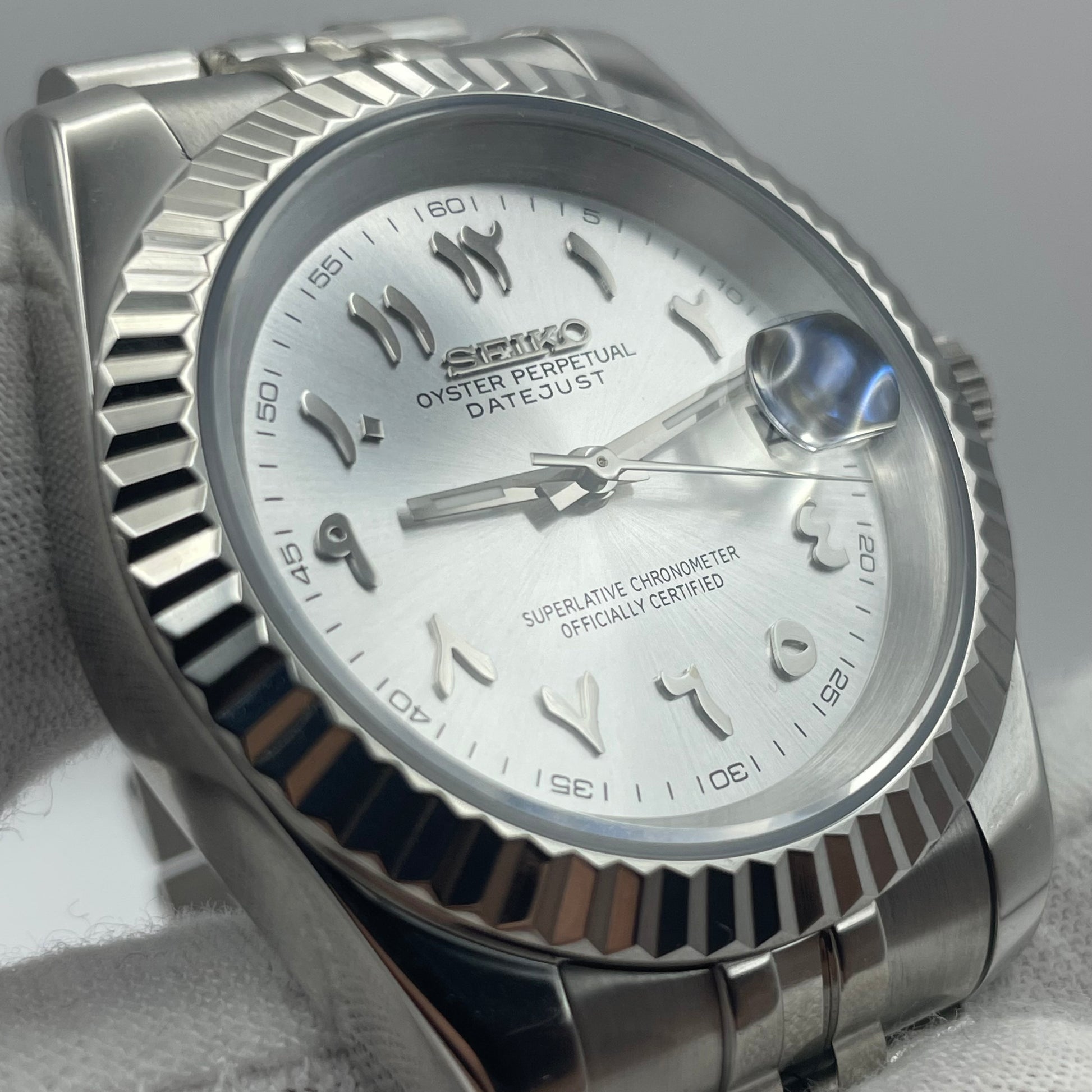 SeikoMod DateJust Arabic Dial Grise - Yan Smode