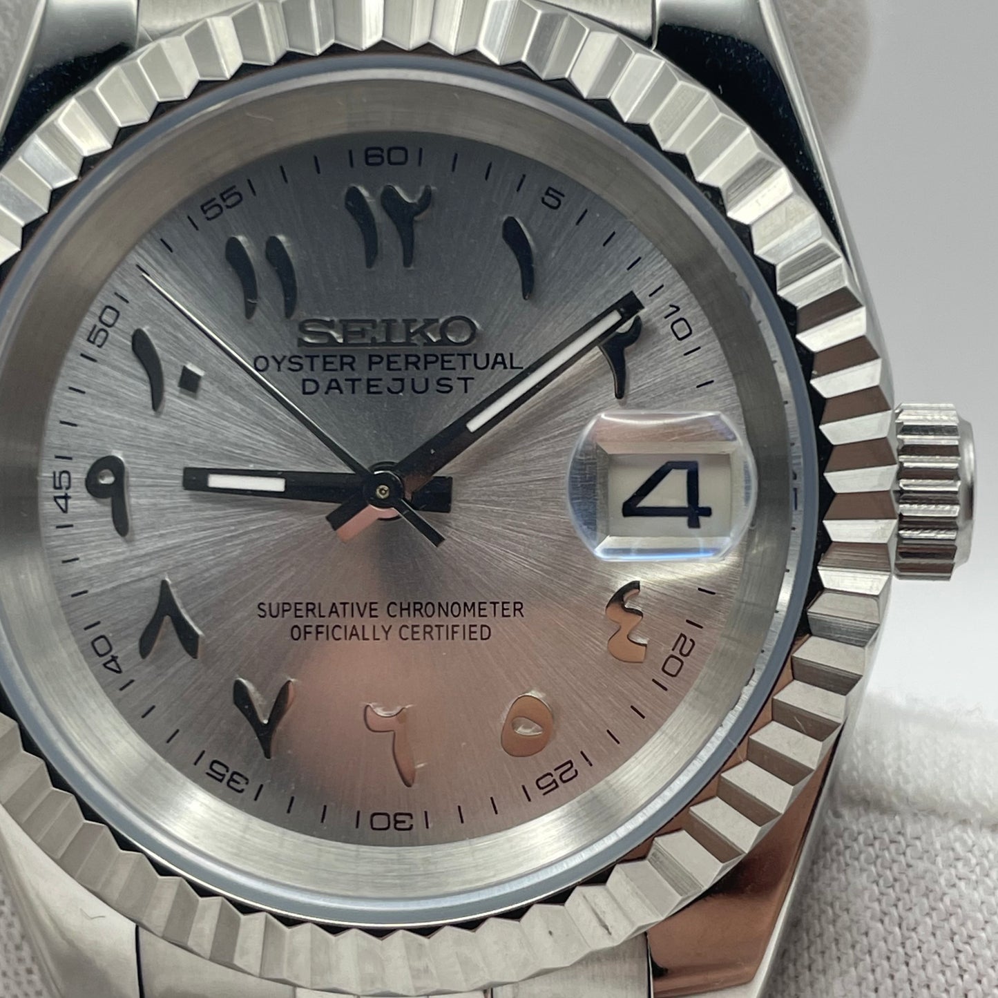 SeikoMod DateJust Arabic Dial Grise - Yan Smode