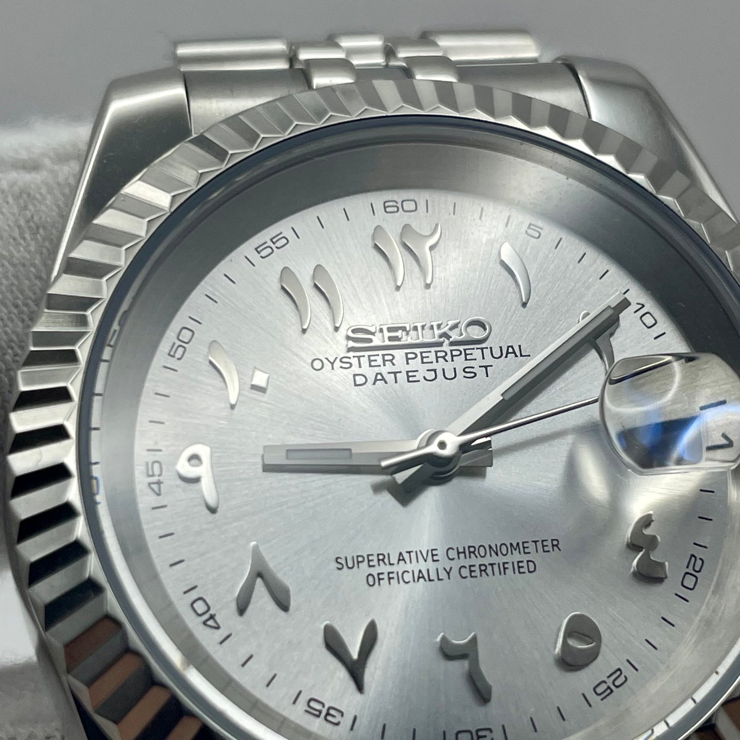 SeikoMod DateJust Arabic Dial Grise - Yan Smode