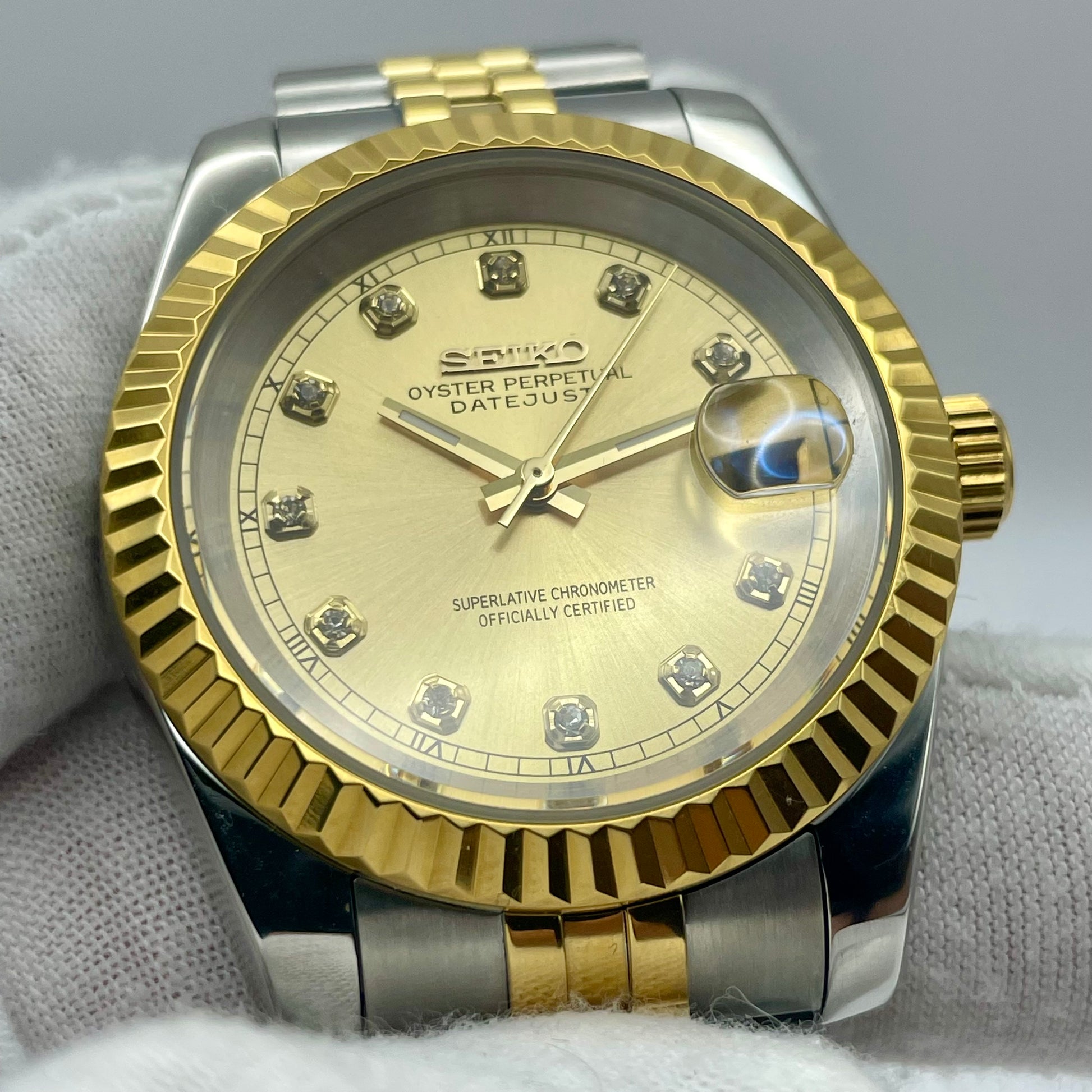 SeikoMod DateJust Or Jaune Orné de Diamant - Yan Smode