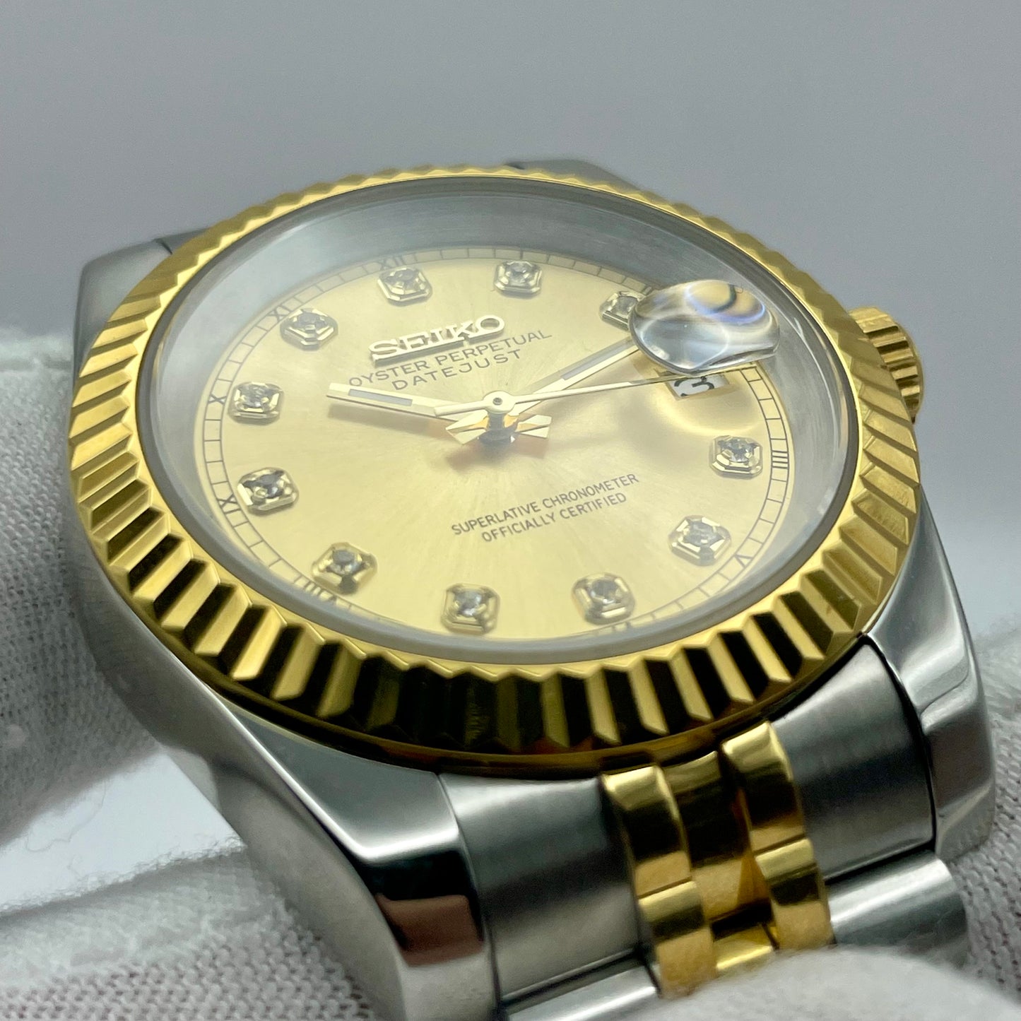 SeikoMod DateJust Or Jaune Orné de Diamant - Yan Smode