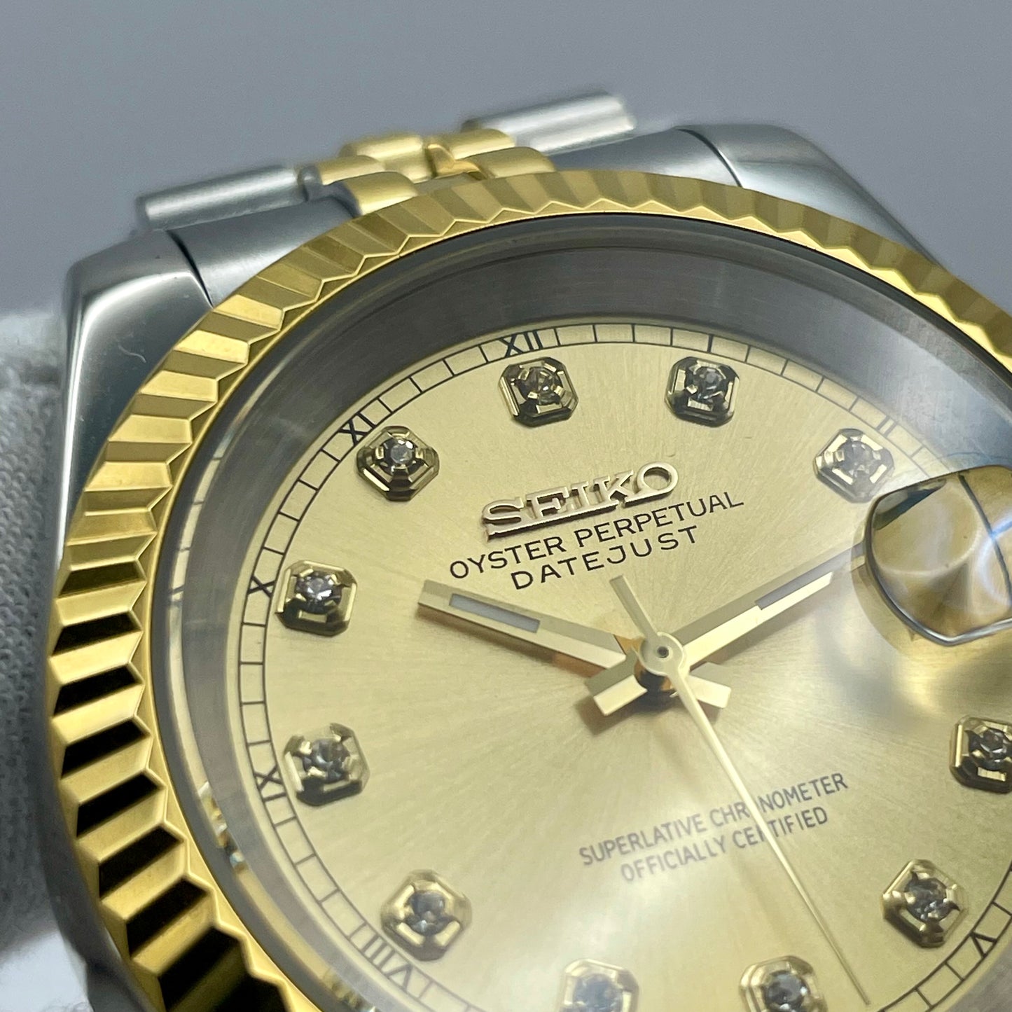 SeikoMod DateJust Or Jaune Orné de Diamant - Yan Smode