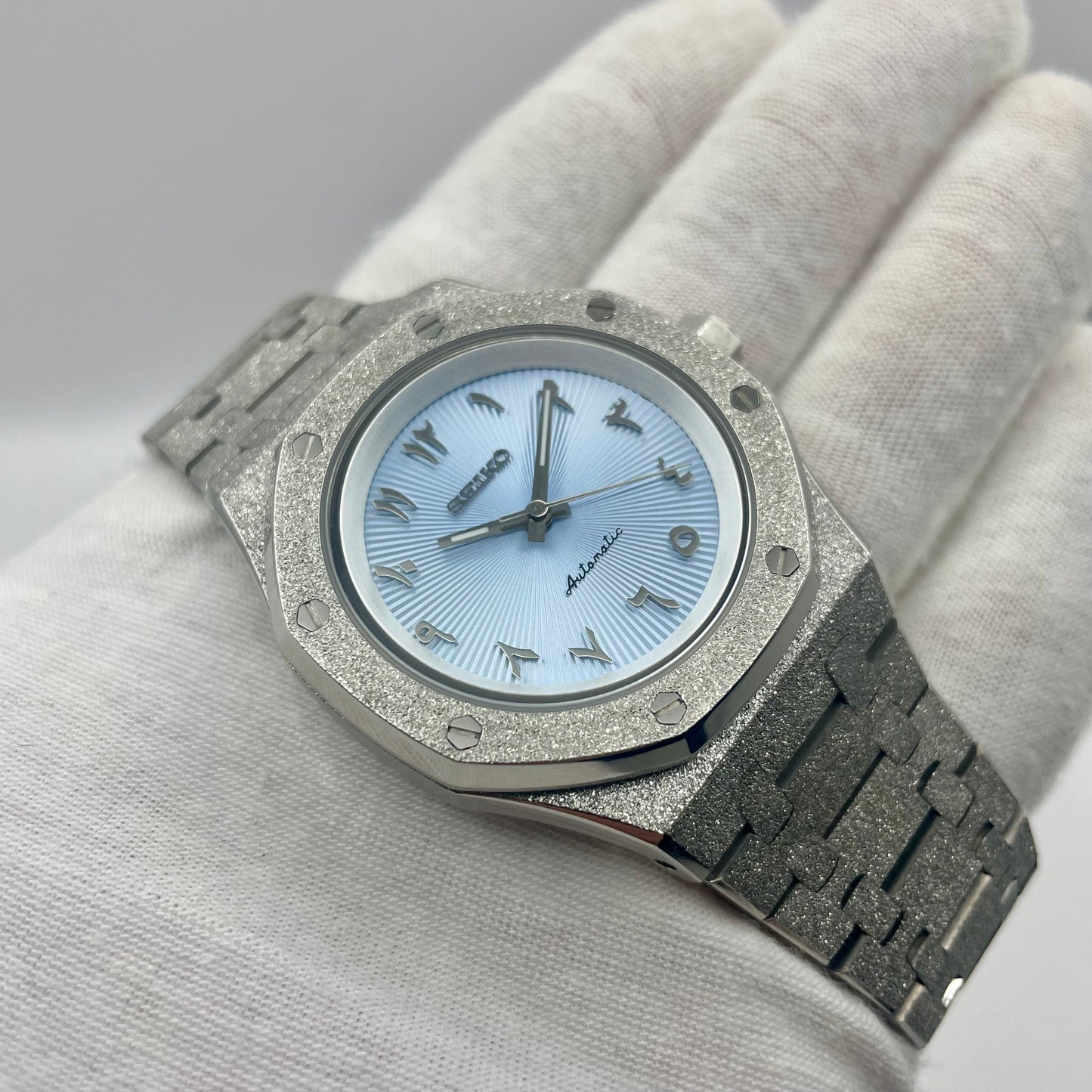 SeikoMod Royal Oak Brillante Arabic Dial Bleu Claire - Yan Smode