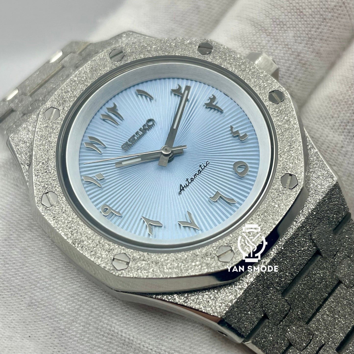 SeikoMod Royal Oak Brillante Arabic Dial Bleu Claire - Yan Smode