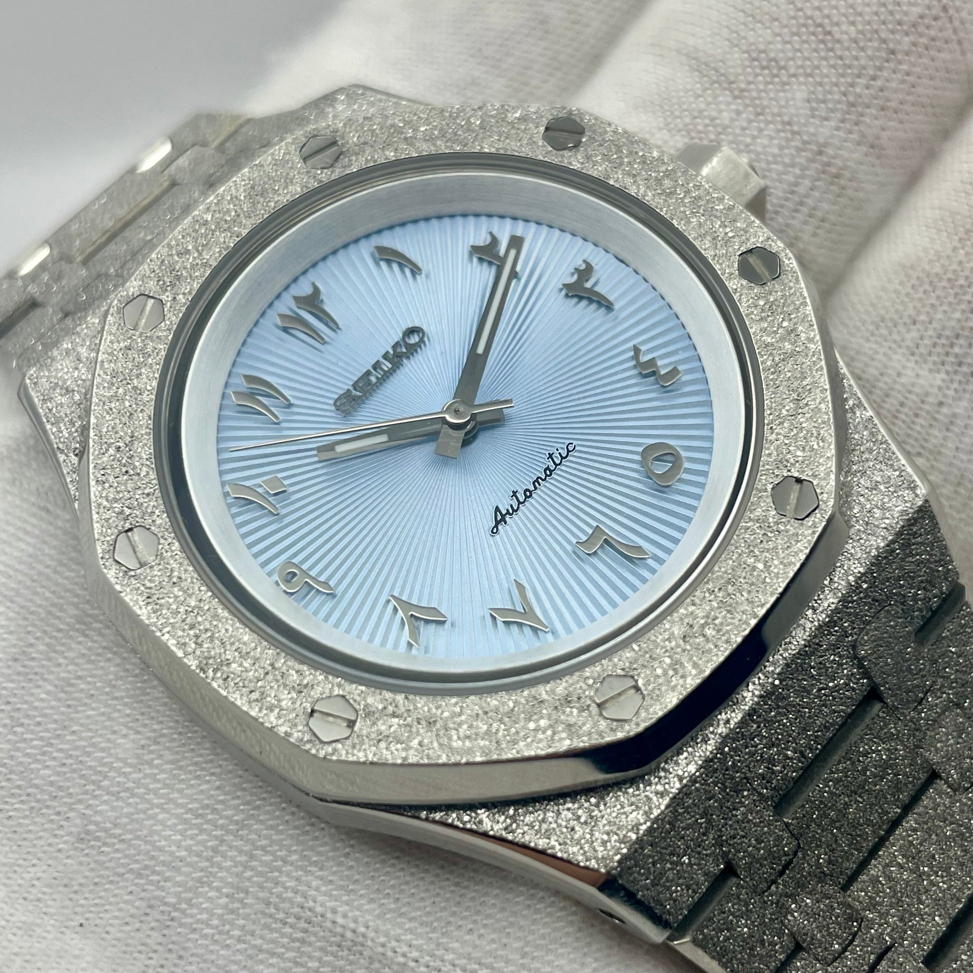 SeikoMod Royal Oak Brillante Arabic Dial Bleu Claire - Yan Smode